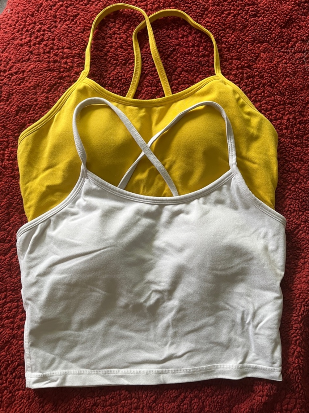 Senita Ava Crop Tops - White and Yellow